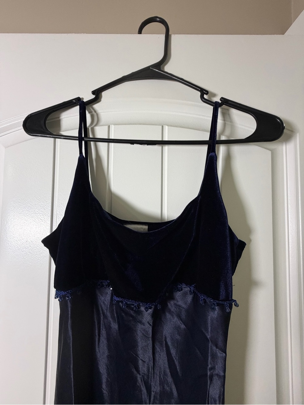 Finesse Midnight Navy Satin Maxi Dress